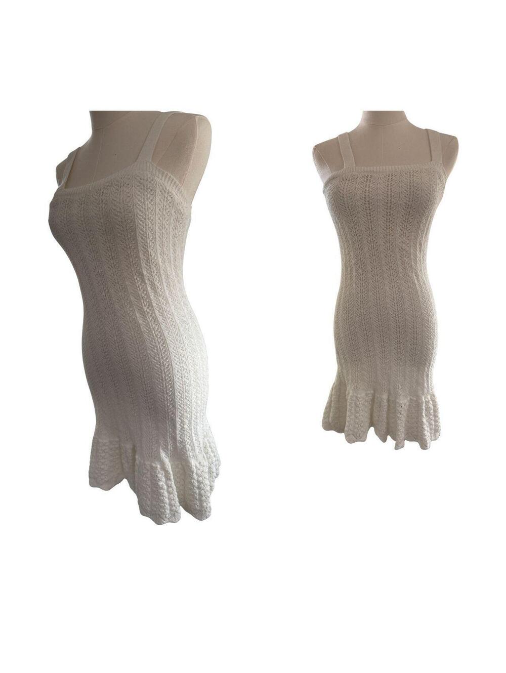 Wind & Willow White Woven Peplum Mini Dress - Sz Small
